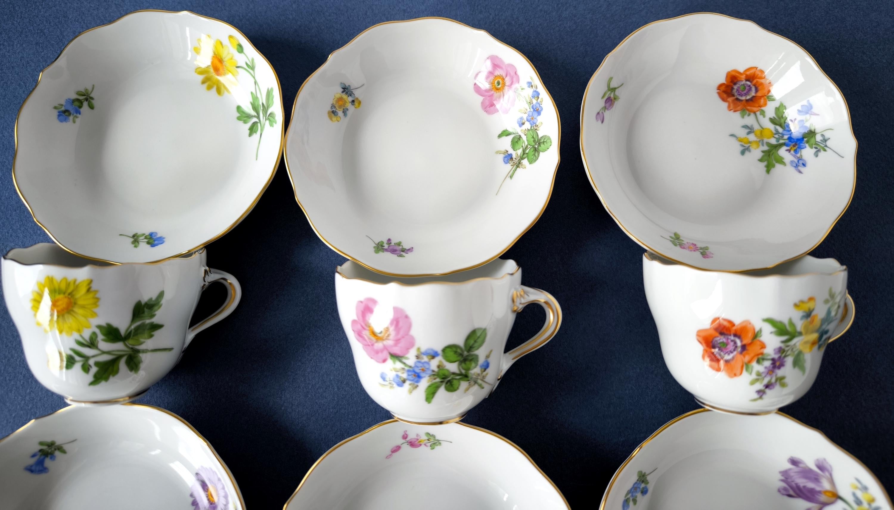 1x Meissen Espresso Cup Blue Crossed Swords Coffee Cup With Saucer