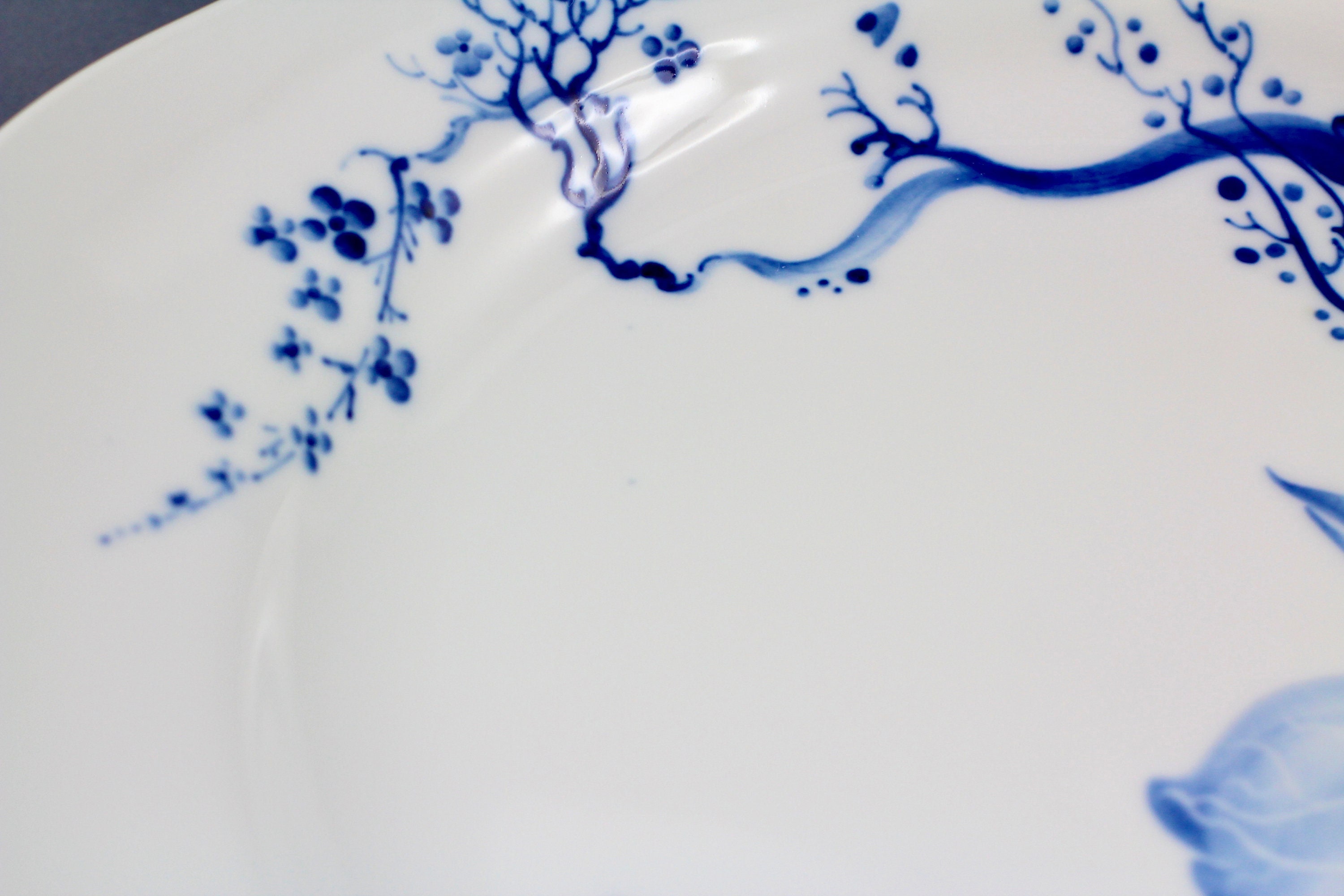 Meissen Blue Crossed Swords Plate Blue Orchid Motive Hand Meissen Blue Crossed Swords Plate Blue Orchid Motive Hand