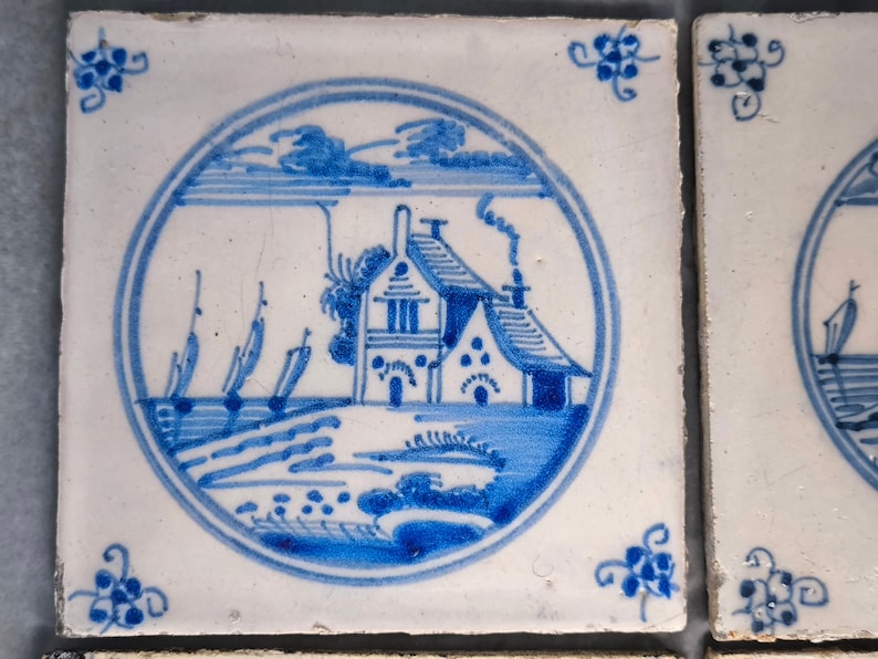 Antique 18th Century Delft Tile - Blue and White Tiles - Dutch Pottery ...