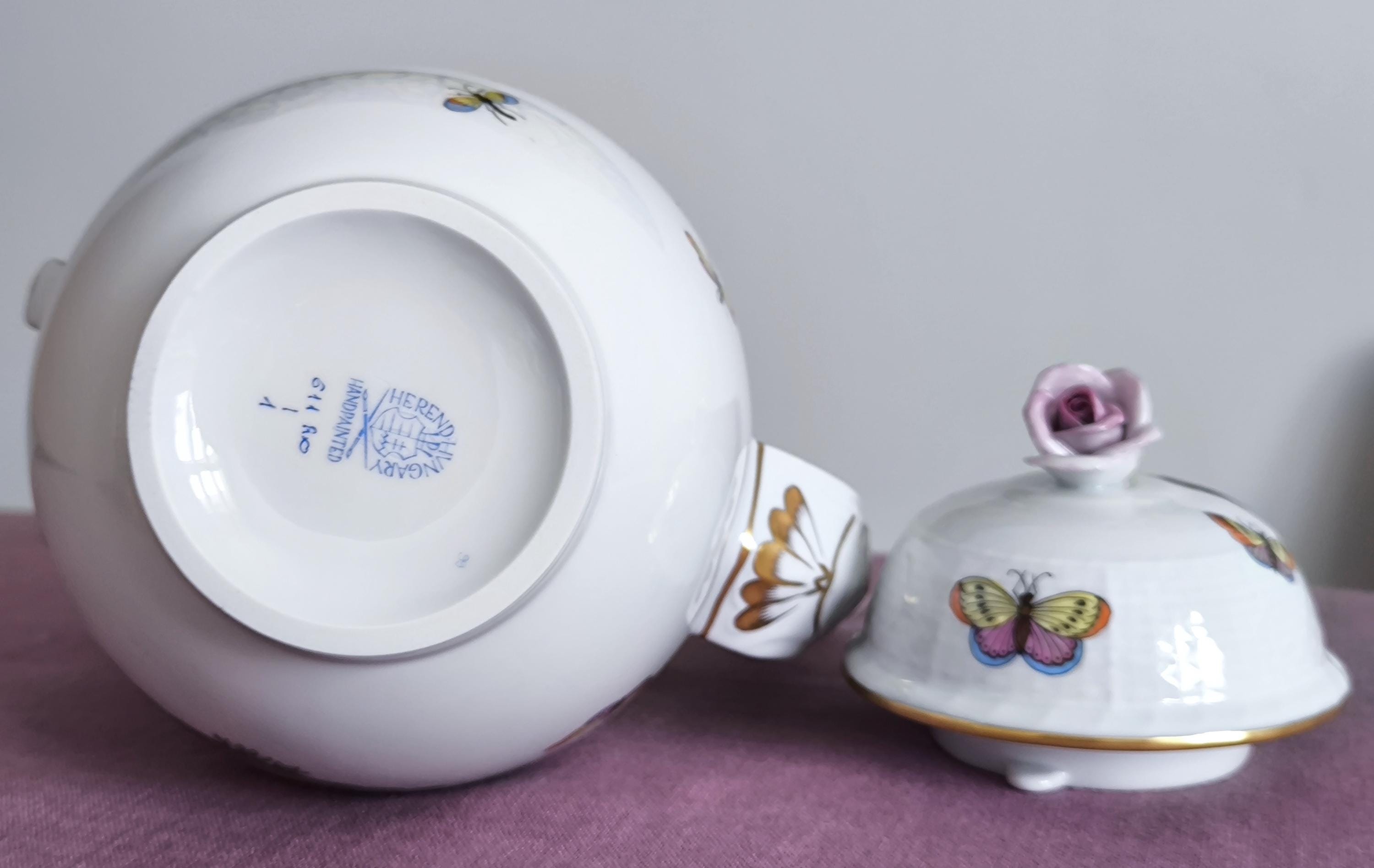 Herend Coffee Pot Rothschild Bird: Handpainted Herend Hungary Fine