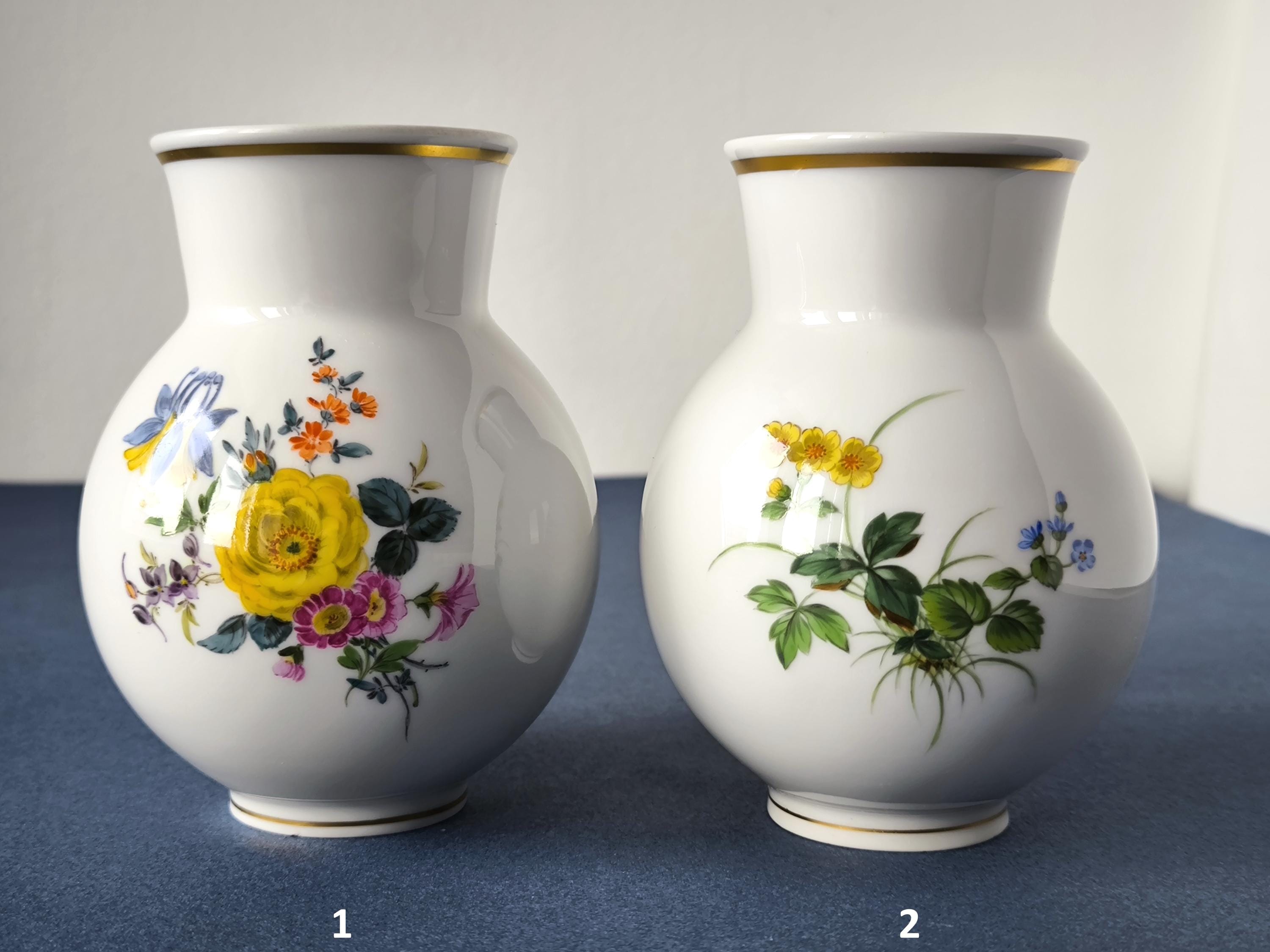 Meissen Porcelain Bud Vase, Meissen Flower Vase Hand Painted German Porcelain, Crossed Swords Mark, Dresden Décor Flowers Meissen Gift Idea