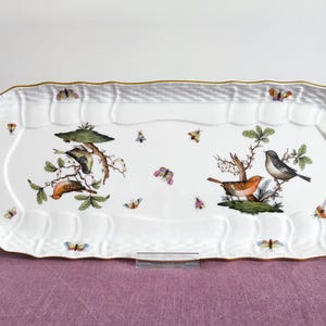 Vintage HEREND 7510 Printemp Pierced Tray , Printemps