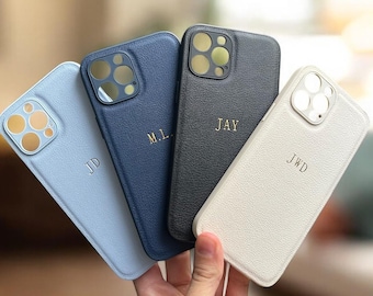 Funda de cuero personalizada con nombre para iPhone 17 16 15 14 13 12 11 Pro Max, regalo para él, funda grabada, funda de teléfono personalizada, funda para móvil,