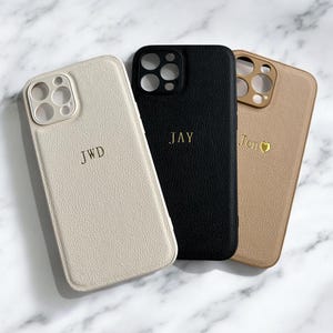 Gepersonaliseerde leren hoes met aangepaste naam voor iPhone 16 15 14 13 12 11 Pro Max, cadeau voor hem, gegraveerde hoes, aangepast telefoonhoesje, mobiel hoesje,