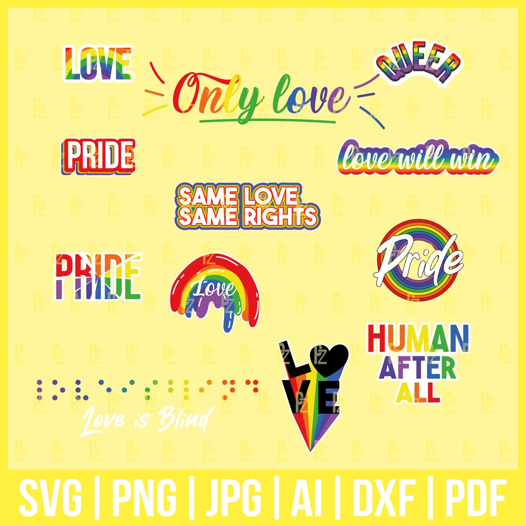 LGBT SVG Bundle, Gay Svg, Pride Svg, Rainbow Svg, Gay Pride Shirt Svg ...