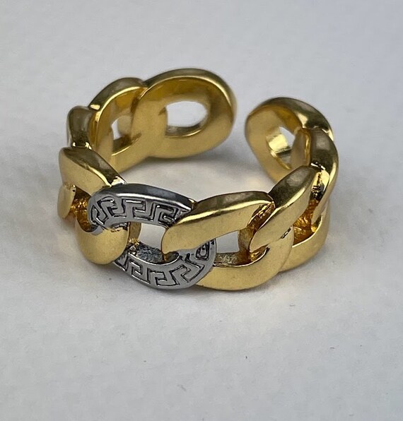 Vintage Versace Chain Gold Ring Size 6