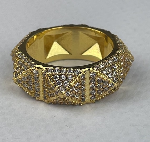 Vintage Valntino Zircons Gold Ring Size 6 - image 1