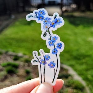 Sticker fleur floral myosotis