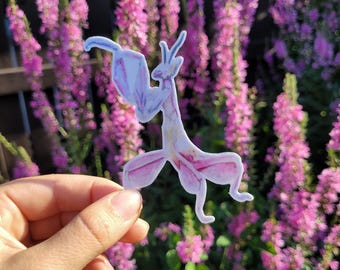 Mantis Sticker Bundle - Pink Orchid and Green Mantis Set - Insect Art Decals