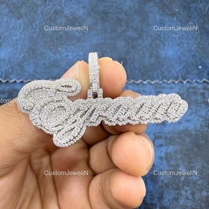Custom Letter Hip Hop Pendant, VVS Moissanite Custom Name Pendant, Custom Moissanite Pendant, Letter Pendant, Iced Out Pendant