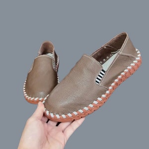 Men Women Leather Barefoot Shoes, Minimalist Handmade Zero Drop Shoes, Custom Shoes, Brown