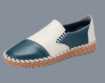 Heren Dames Lederen Barefoot Schoenen, Minimalistische Handgemaakte Zero Drop Schoenen, Aangepaste Schoenen, Donkergroen