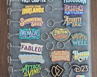 Lorcana Logo 3D Binder Zipper Pull Tags Label Keychains Master Set Expansion Organization Collection