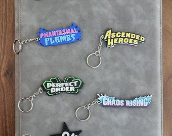 Mega Evolution Era Set Logo 3D Binder Pull Tags Label Portachiavi Pokemon