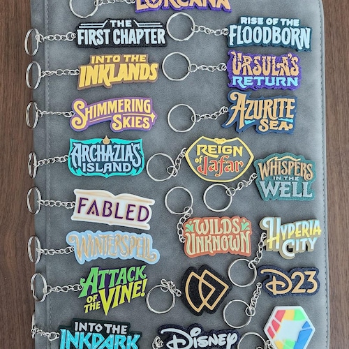 Lorcana Logo 3D Binder Zipper Pull Tags Label Keychains Master Set