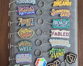 Lorcana Logo 3D Binder Zipper Pull Tags Label Keychains Master Set Expansion Organization Collection