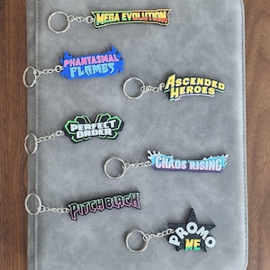 Mega Evolution Era Set Logo 3D Binder Pull Tags Label Keychains pokemon