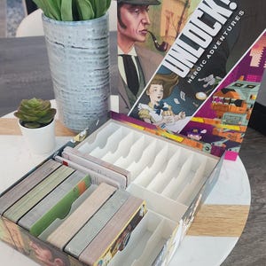 Unlock! Board Game Box Insert Organizer, Easy Dividers, Dense Packing