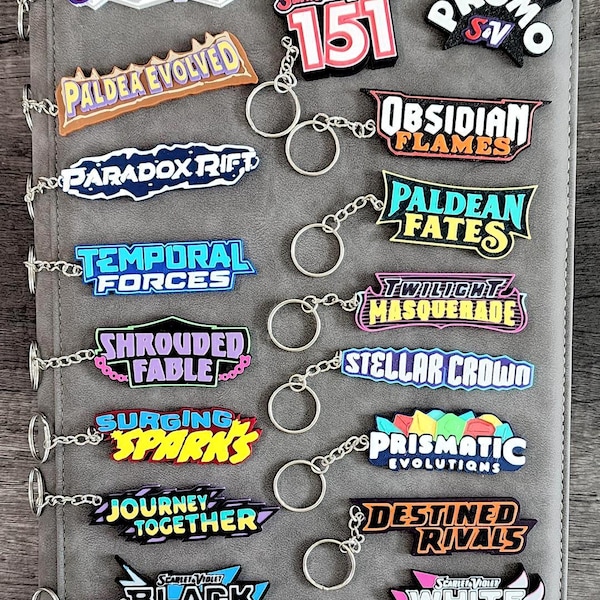 Scarlet & Violet Set Logo 3D Binder Pull Tags Label Schlüsselanhänger Pokemon 151