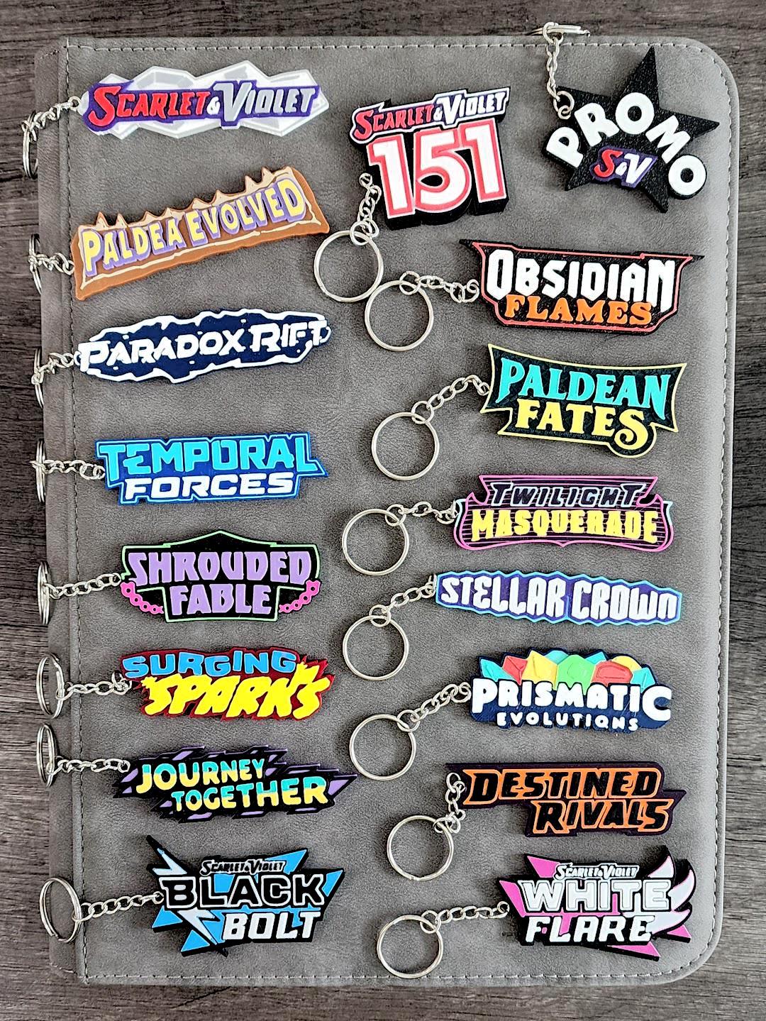 Scarlet & Violet Set Logo 3D Binder Pull Tags Label Keychains