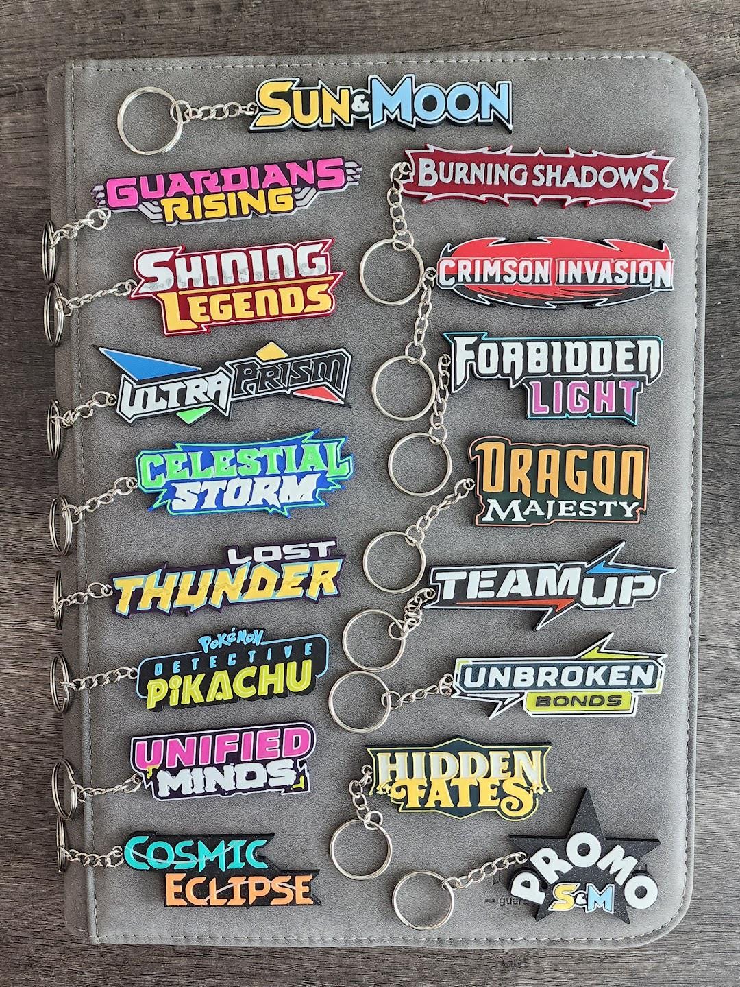 Sun & Moon Era Set Logo 3D Binder Pull Tags Label Keychains Icon ...