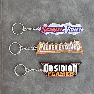 Keychains Scarlet Scarlet & Violet Set Logo 3D Binder Pull Tags Label Keychains Pokemon ...