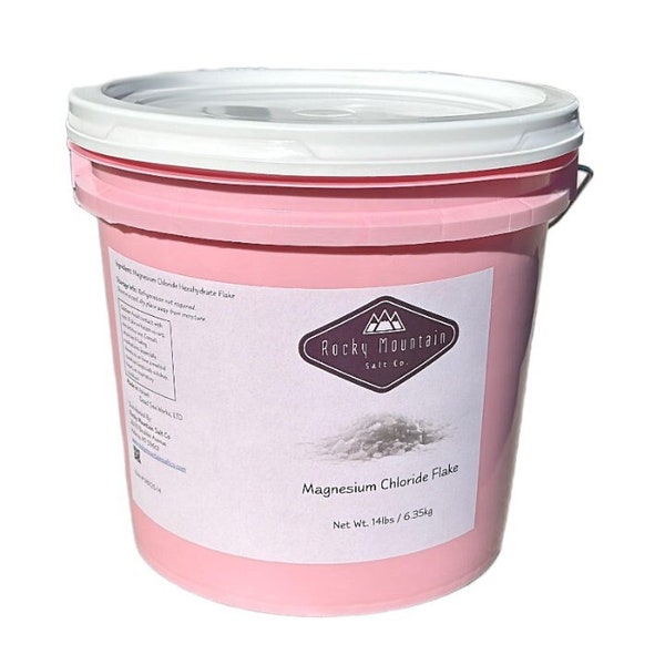 Dead Sea Works 47% Pure & Potent Luxury Magnesium Chloride Flakes - 14lb Bucket