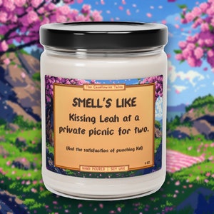 Leah Kerze | Küssen bei einem privaten Picknick | Stardew Valley Geschenk | Spiel inspirierte Kerze | Stardew Valley Heart Event | Veganes Sojawachs 9oz