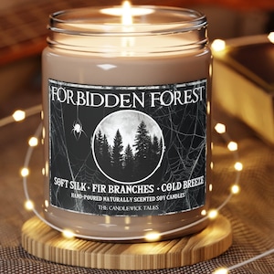 The Forbidden Forest, Bookish Candle, Book Scented Candle, Literary Candle, Book Inspired Candle, Book Candle Scent, Soy Vegan Candle 9oz.