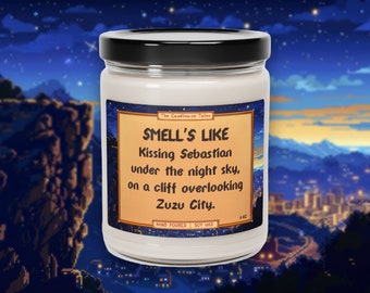 Sebastian Candle | Kissing under the night sky | Stardew Valley Gift | Game Inspired Candle | Stardew Valley Heart Event | Vegan Soy Wax 9oz