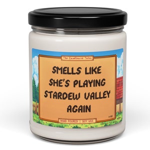 Riecht, als würde sie wieder Stardew Valley spielen | Stardew Valley Geschenk | Spiel inspiriert Kerze | Stardew Valley Herzevent | Vegan Sojawachs 232 ml