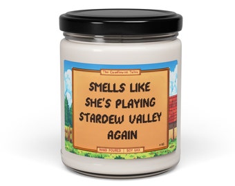 Smells like she's playing Stardew Valley Again | Stardew Valley Gift | Game Inspired Candle | Stardew Valley Heart Event | Vegan Soy Wax 9oz