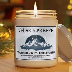 Velaris Breeze Candle, Fan-Made, A Court of Thorns and Roses, Soy Vegan Candle 9oz