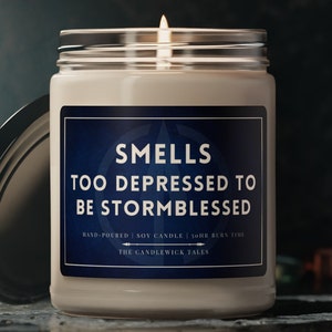 Smell's Too Depressed To Be Stormblessed Candle - Kaladin, Stormlight Archive, Cosmere, Soy Wax Candle, The Candlewick Tales, 9 oz.