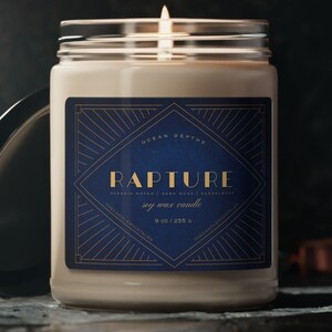 Scent of Rapture Candle, A Journey to the Deep Sea City, Video Game Inspired Candle, 9 oz. Vegan Soy Wax