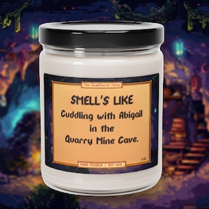 Abigail Kerze | Kuscheln im Steinbruch-Bergwerk | Stardew Valley Geschenk | Spiel inspirierte Kerze | Stardew Valley Heart Event | Veganes Sojawachs 9oz