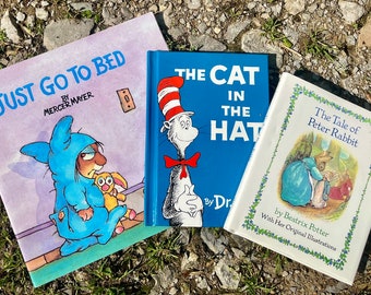 Pacchetto di 3 libri per bambini: collezione per insegnanti in età prescolare con copertina rigida e tascabile, lotto di libri illustrati classici, set regalo di letture vintage amate