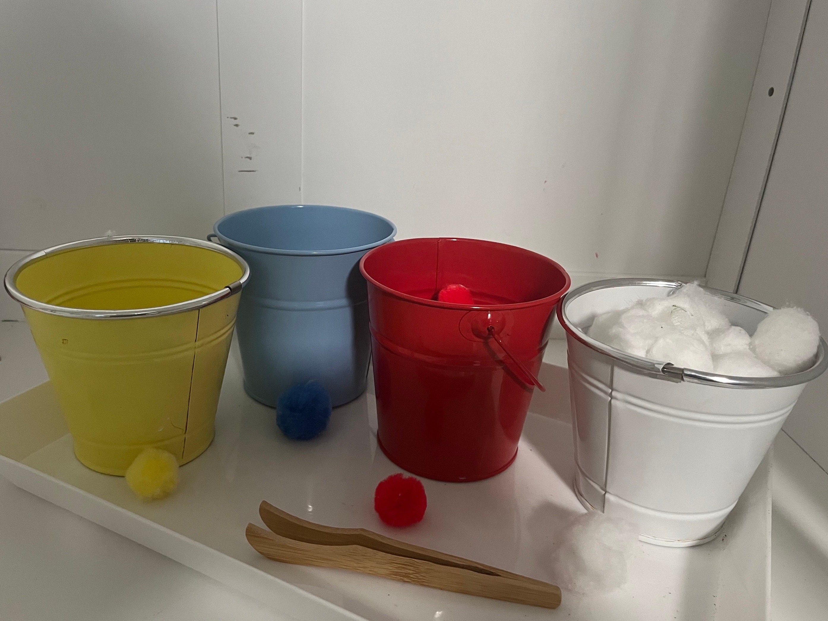 Color Sorting Toy Set Montessori Sensorial Kit Color Sorting Buckets ...