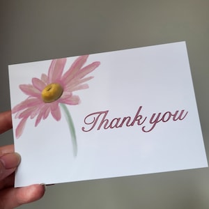 Carte de remerciement - carte de remerciement brillante 4 x 6 po. avec fleur