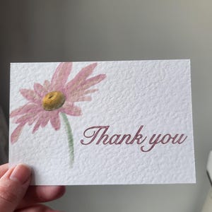 Bedankkaarten - ongeveer 4 x 6" (pak van 10) - gehamerd bedankkaartje met bloemdetail