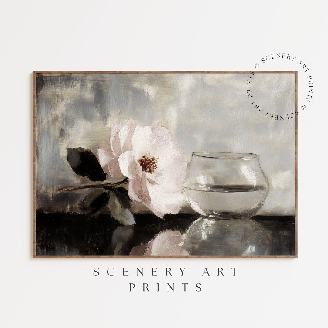 Printable Antique Floral Wall Art - Vintage White Rose - Valentines ...