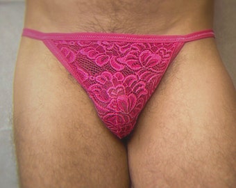 Pink Lace - String en dentelle pour hommes - Sous-vêtements fantaisie