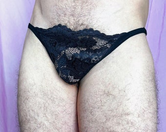 Black Lace - String en dentelle pour hommes - Sous-vêtements sensuels