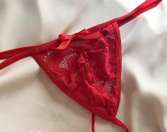 Lace Thong for Men - Ultra Feminine Queer Lingerie - Micro Thong Sissy - Femboy