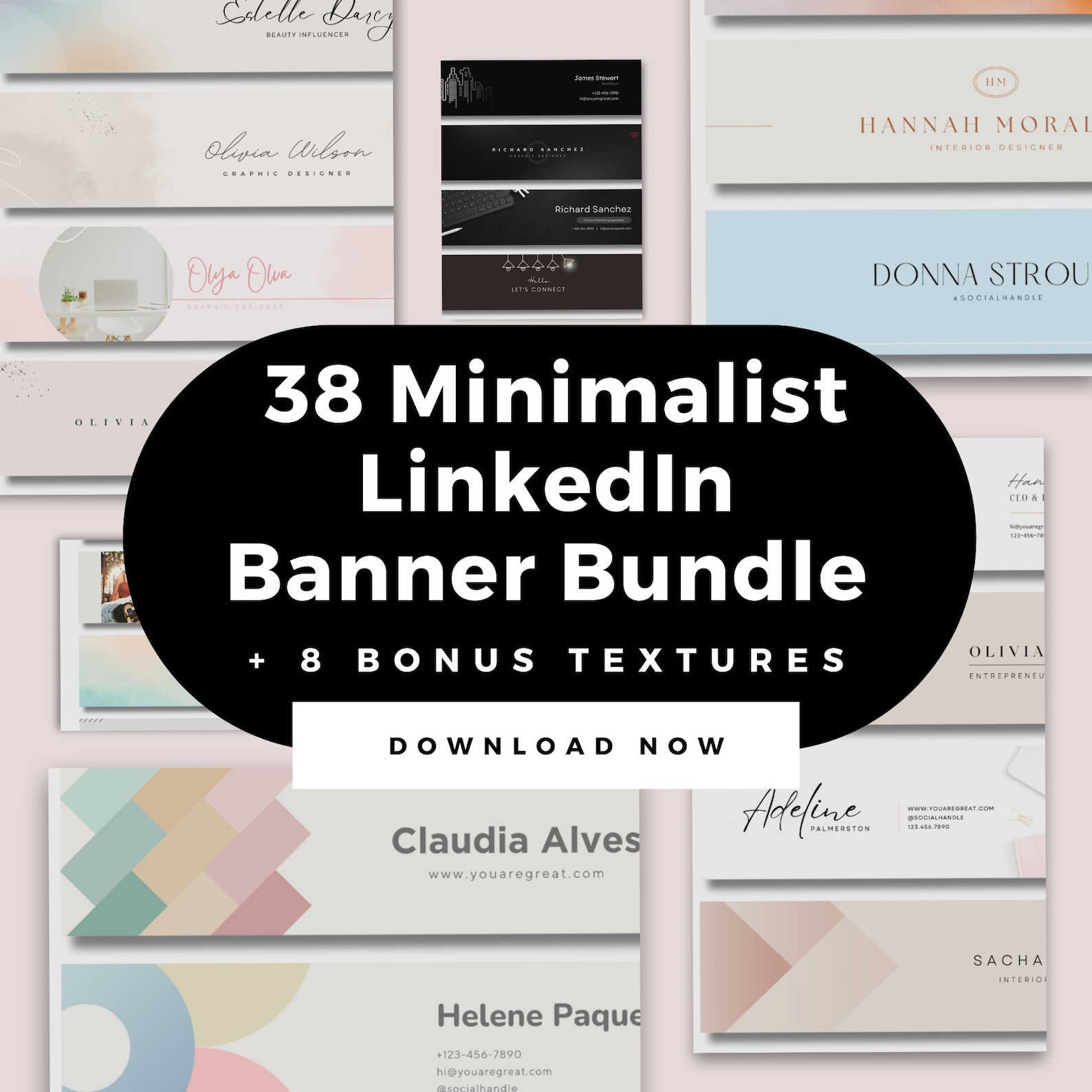 Minimalist Linkedin Banner, Background Cover, Profile Picture, Branding