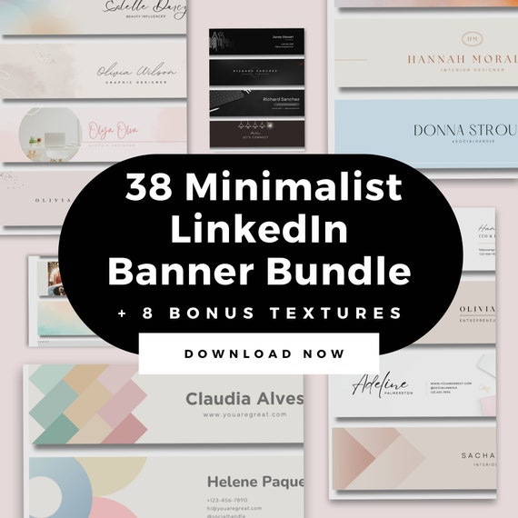 Minimalist LinkedIn Banner, Background cover, Profile Picture, Branding Bundle, Corporate Header, Professional Backdrop, Canva Template, CV
