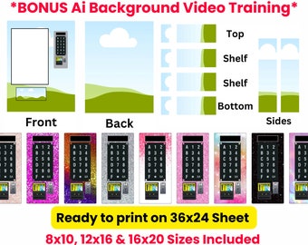 Vending Machine Template | Edit In Canva Template | 8X10 12X16 16X20 | Graduation Box | Diy Vending Machine | Editable Vending Machine