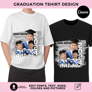 All Over T-Shirt Sublimation Template | Graduation T Shirt Design | Senior Shirt | Sublimation Canva Template | Class Of 2024