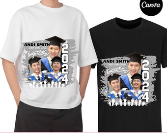 Graduierung T-Shirt Design-Vorlage | Jahrgang 2024 Canva (Digitaler Download)