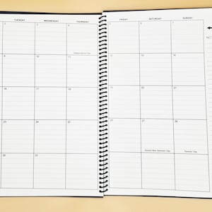 2025 Monday to Sunday Weeks Weekly Monthly Planning Calendars for Work - Tabbed Spiral-Bound Planner
